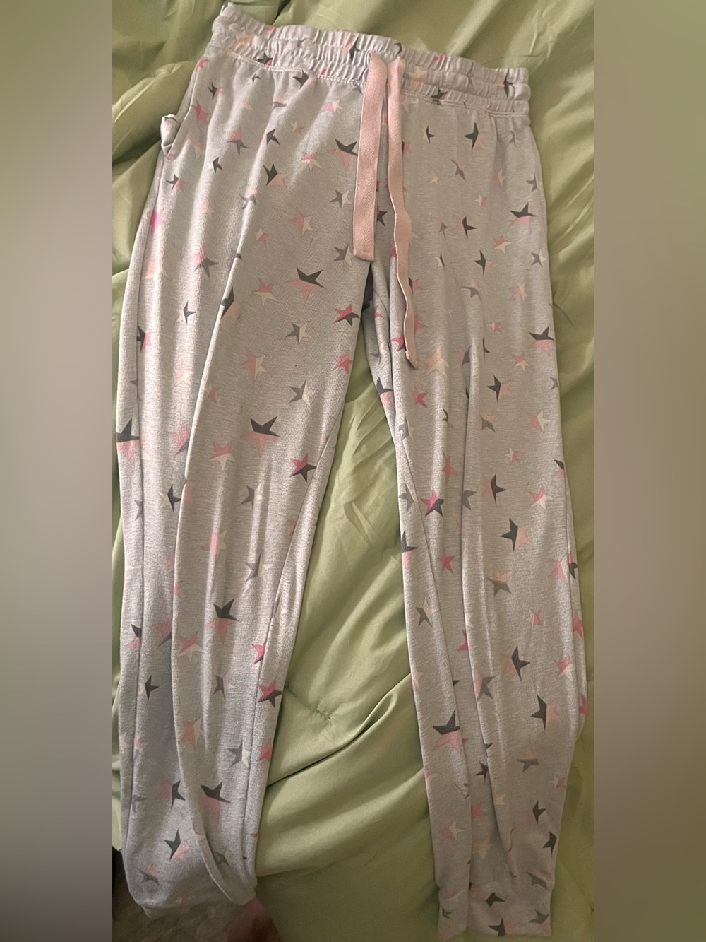 Target Star-Print Pajama Bottoms in Gray and Pink